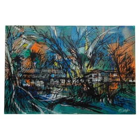 German Tessarolo (Italian, 1945) "Manglar" Oil Painting