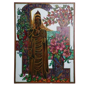 Mara Abboud (American B.1949) Buddha Painting