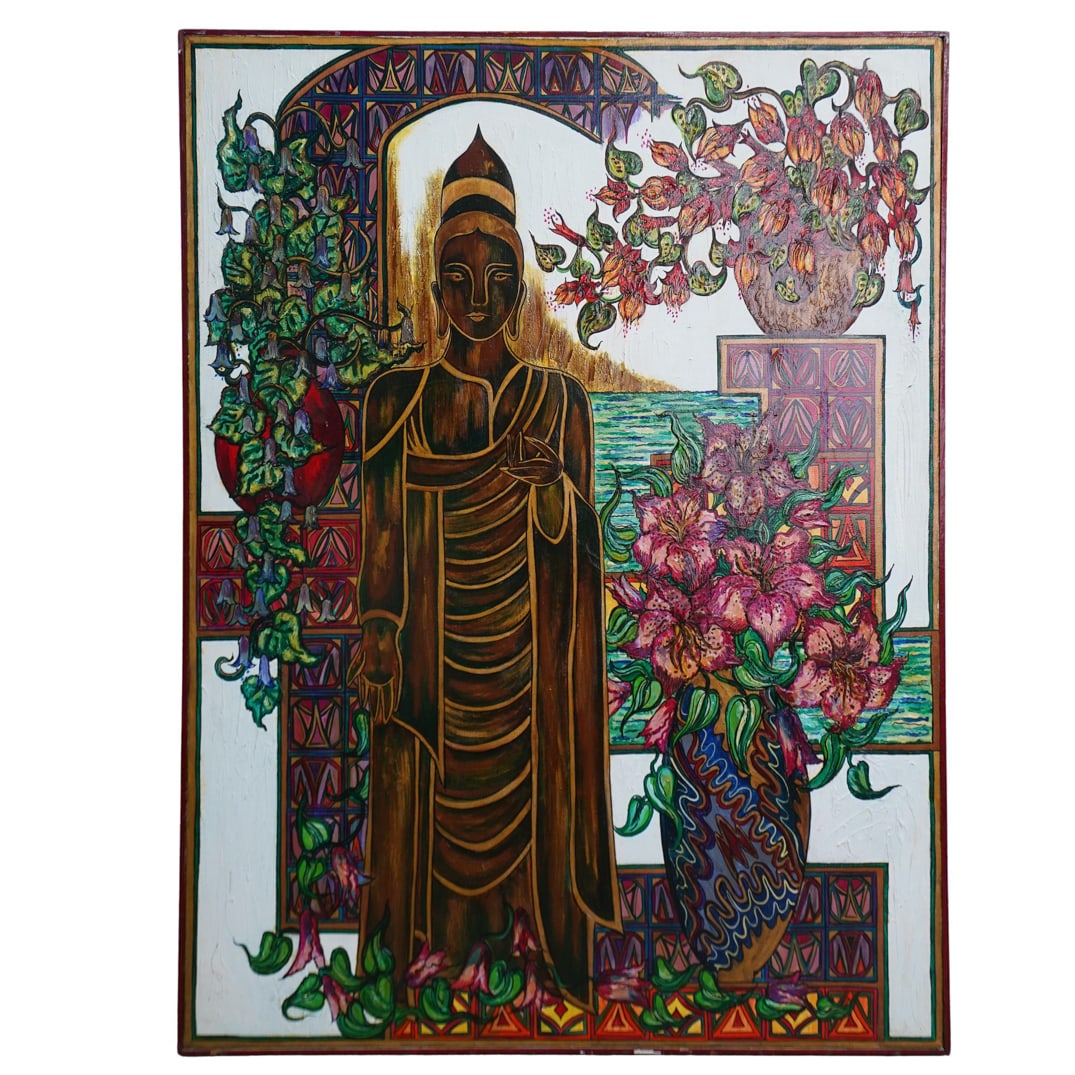 Mara Abboud (American B.1949) Buddha Painting (1 of 5)