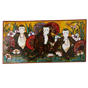 Mara Abboud (American. 1949) Monkey Painting