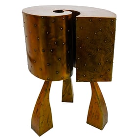 Custom Sculptural Metal Side Table