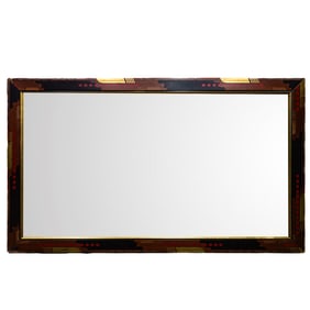 Postmodern Inlaid Wood Mirror