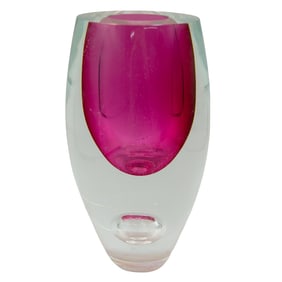 Murano Glass Sommerso Pink Vase