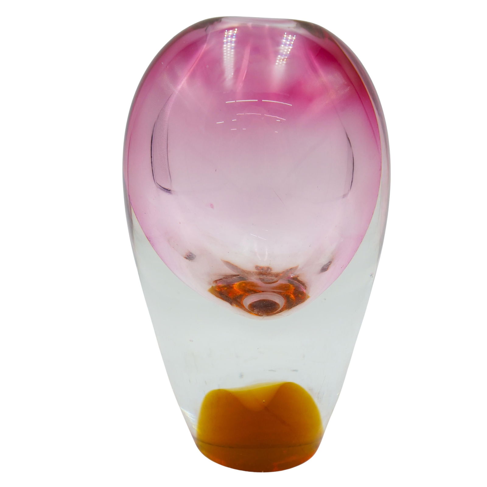 Murano Glass Sommerso Pink/Orange Vase (1 of 6)