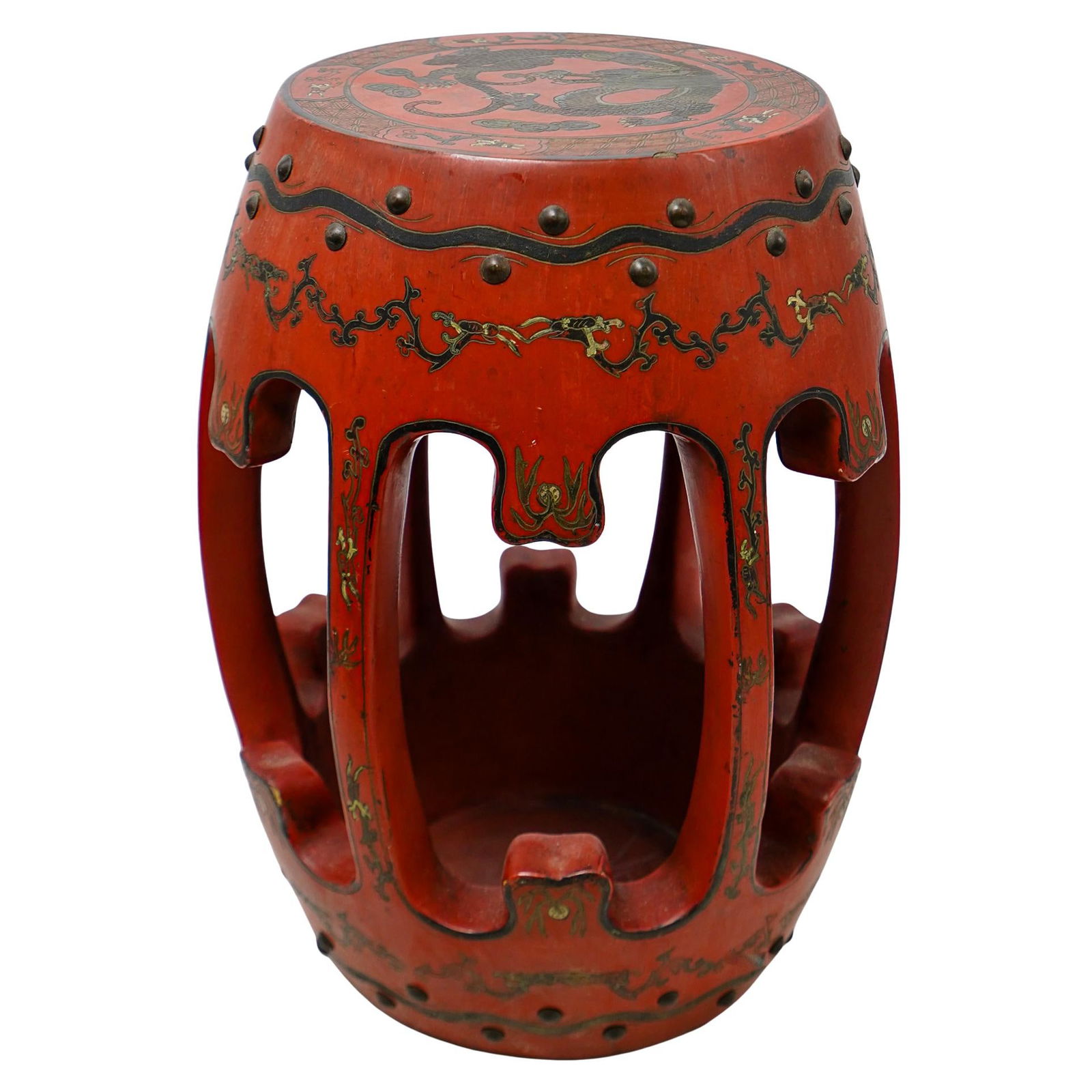 Vintage Chinese Lacquered Stool (1 of 9)