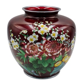Ando Japanese Cloisonne Floral Vase