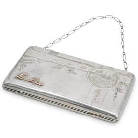 Russian Gold Mounted Silver Purse