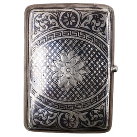 Antique Russian Niello Silver Box