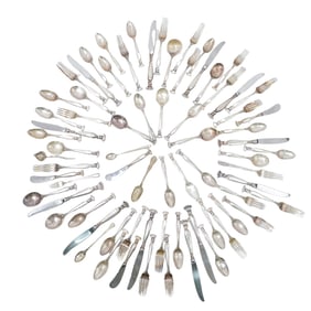 (73 pcs) Wallace Sterling Silver "Romance of the Sea" Flatware Collection