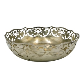 Vintage 900 Silver Pierced Bowl