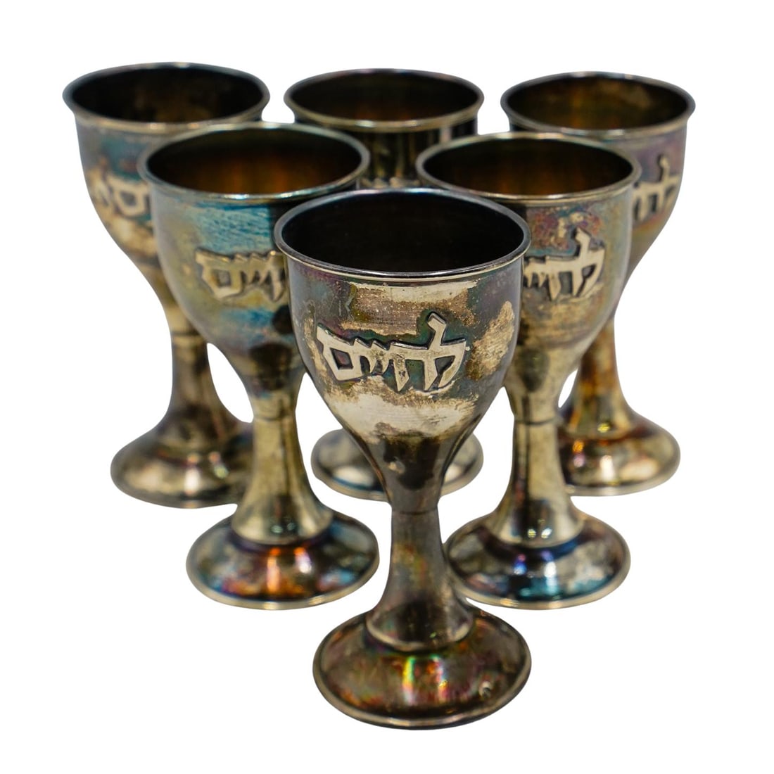 (6 Pcs) Sterling Silver Kiddush Small Cups (1 of 6)