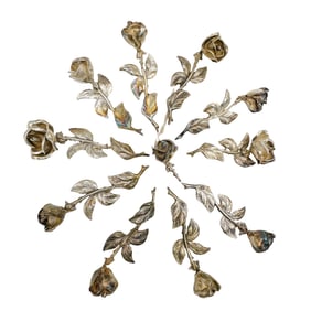 (11 Pcs) Sterling Silver Rose Collection