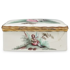 Porcelain Gilt Metal Mounted Snuff Box (Khodorkovsky)