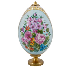 Russian Gilt Porcelain Egg