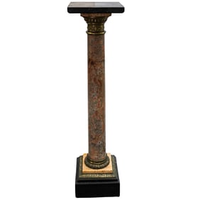 French Empire Sienna Marble and Gilt Bronze Pedestal