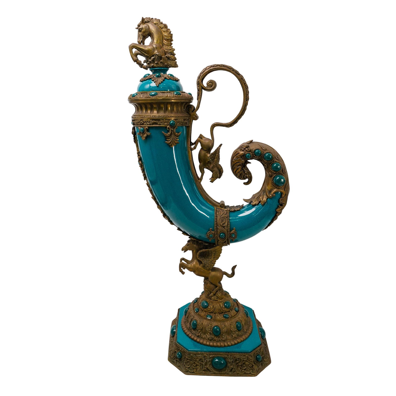 Large Bronze and Porcelain Cornucopia Urn (1 of 10)