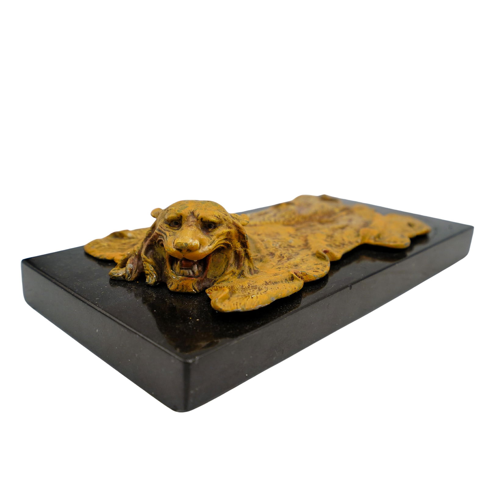 Orientalist Bronze Lion Rug on Marble Base (1 of 7)