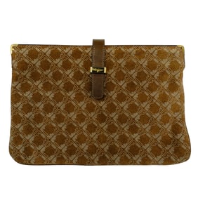 Ferragamo Brown Suede Crossbody Bag