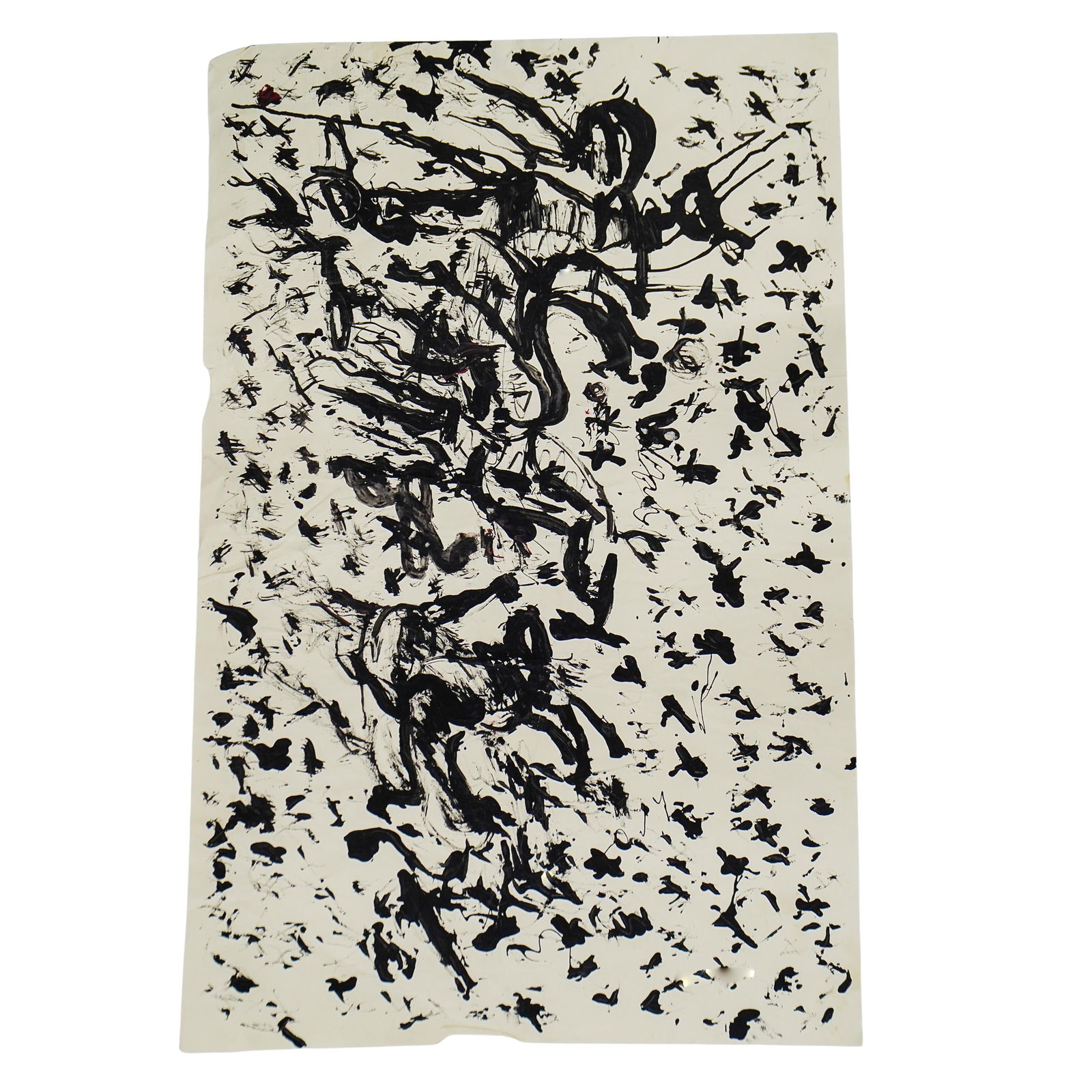 Purvis Young (American, 1943-2010) Mixed Media Painting: Purvis YoungAmerican, 1943-2010Purvis Young (American, 1943-2010) Mixed Media PaintingMixed Media On PaperDepicting an abstract composition in black showing a chaotic flurry of black brushstrokes.H: 3