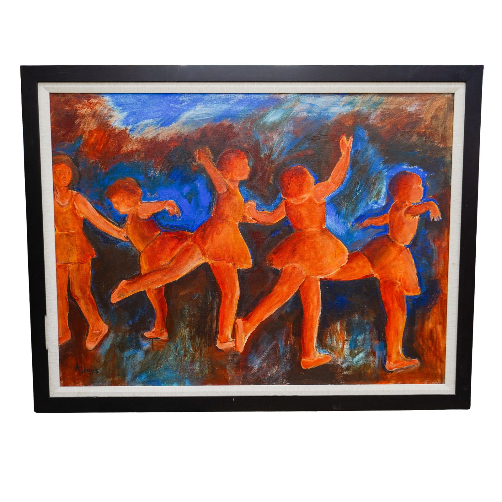 Signed Expressionist Oil On Canvas Ballerina Painting (1 of 5)