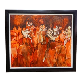 Signed Figurative Expressionist Oil On Canvas