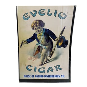 Evelio Signed Cigar Offset Lithograph