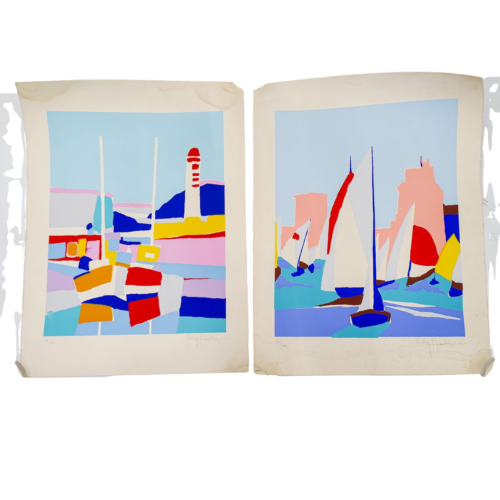Pair of Franco Costa (Italian 1934-2015, Italy) Style Signed Silkscreens (1 of 10)