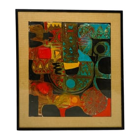 Signed Abstract Textured Oil Painting