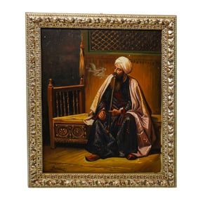 Signed Bavakat Orientalist Oil on Canvas Portrait