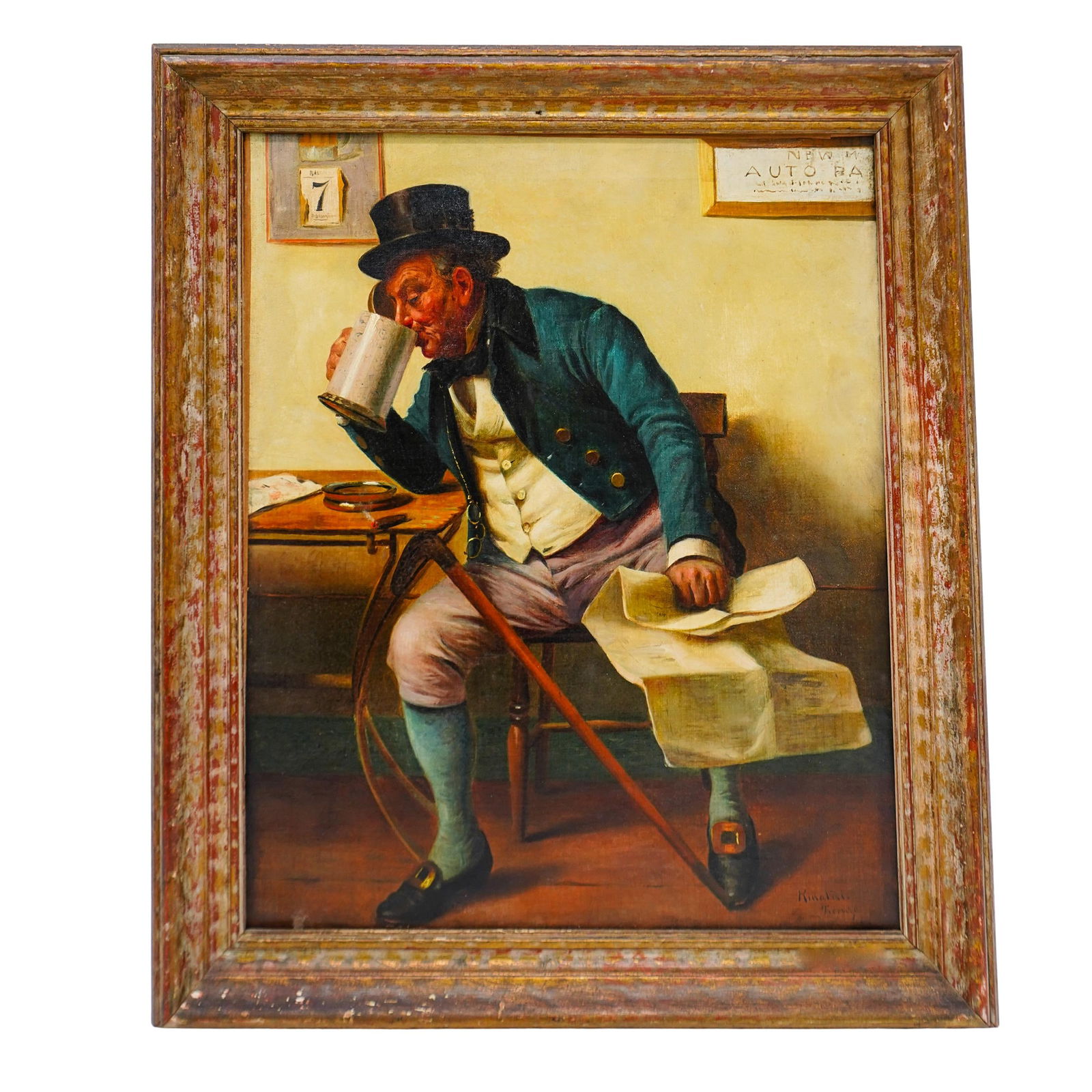 Claudio Rinaldi (Italian. 1852-1900) Oil on Canvas of a Man (1 of 5)