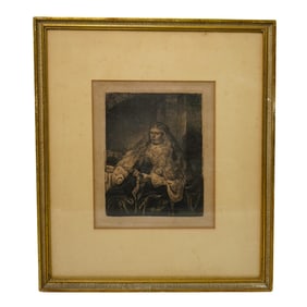 (After) Rembrandt (Dutch, 1606-1669) "The Great Jewish Bride" (1635)