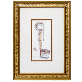 Peggy Abrams Victorian Floral Toilet Print