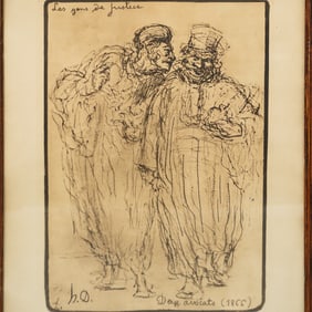 After Honore Daumier "Deux Avocats" Graphic sheet (1866)