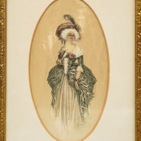 Signed Women's Fashion Print on Silk