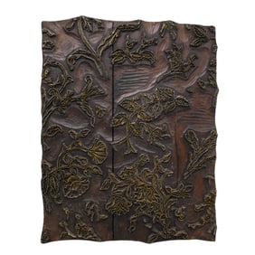 Gilt Floral Wallpaper Wood Block