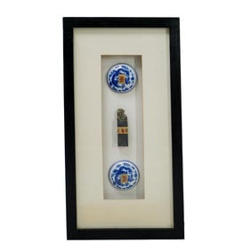 Chinese Blue & White Porcelain and Foo Dog Stamp