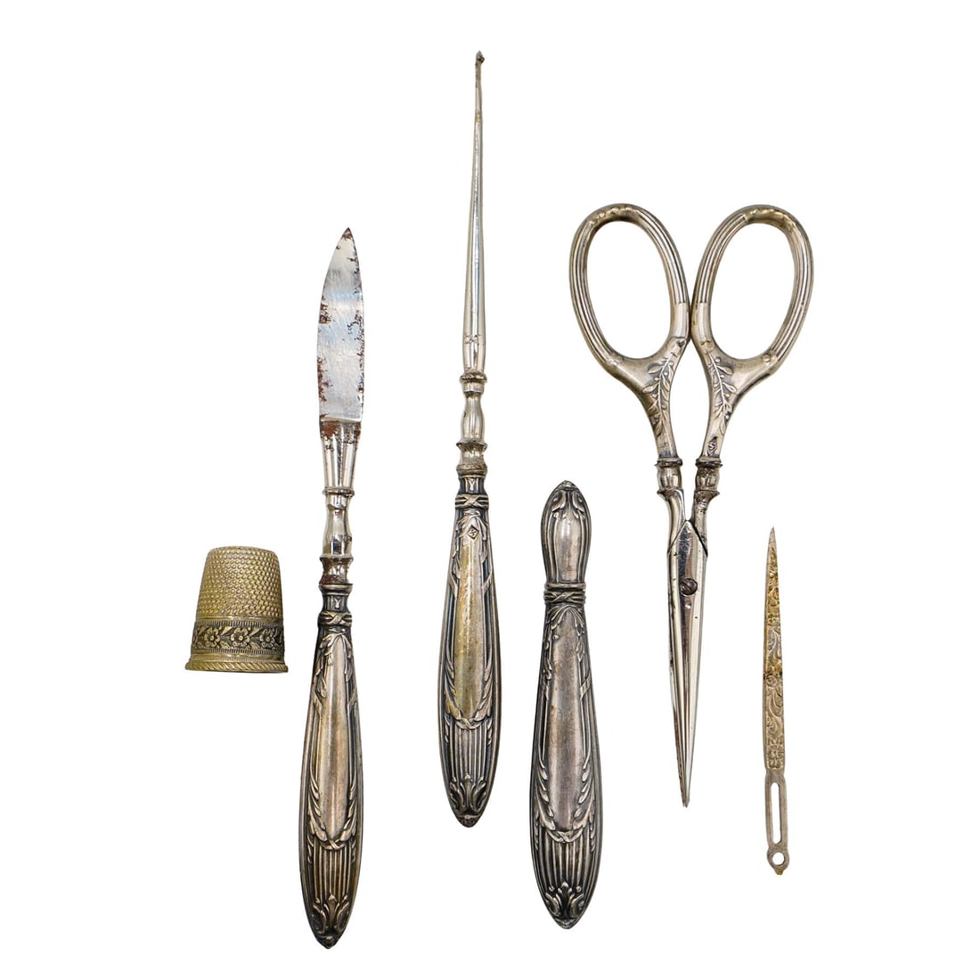 Antique Silver Plated Sewing Set (1 of 10)