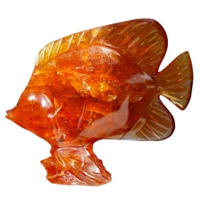 Amber Resin Fish Sculpture