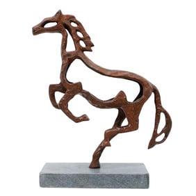 Patinated Metal Horse Sculpture