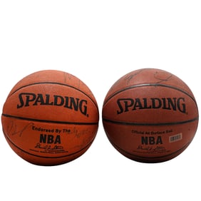 (2 pcs) Autographed Official NBA Basketballs