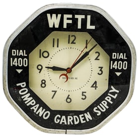 Vintage WFTL Pompano Garden Supply Clock