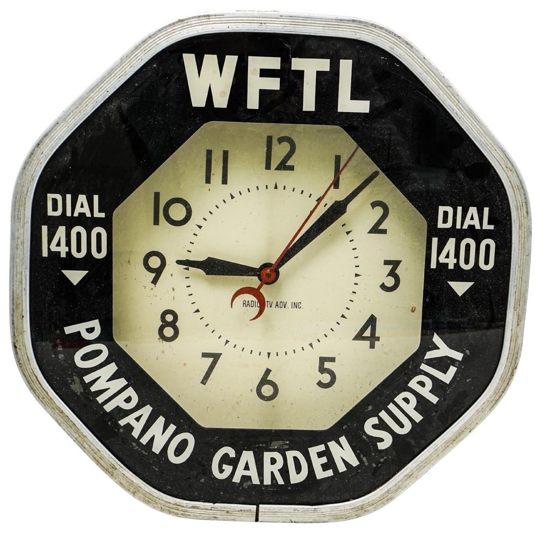 Vintage WFTL Pompano Garden Supply Clock (1 of 9)