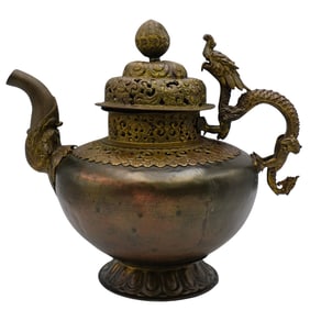 Chinese Dragon Copper Teapot
