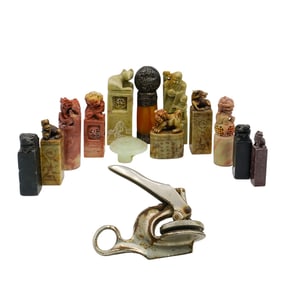 (14 Pcs) Chinese Wax Seal Stamp Collection