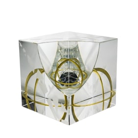 Pavel Novak (2006-present) Art Glass Cube Sculpture