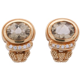 Judith Ripka 18k Gold Earrings