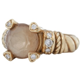 Judith Ripka 18k Gold Diamond Lola Ring