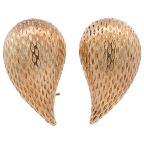 Vintage Modernist 18k Gold Earrings