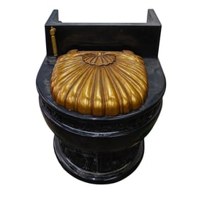 Italian Black Marble Carved Gilt Toilet