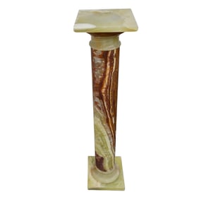 Two-Tone Carved Onyx Pedestal